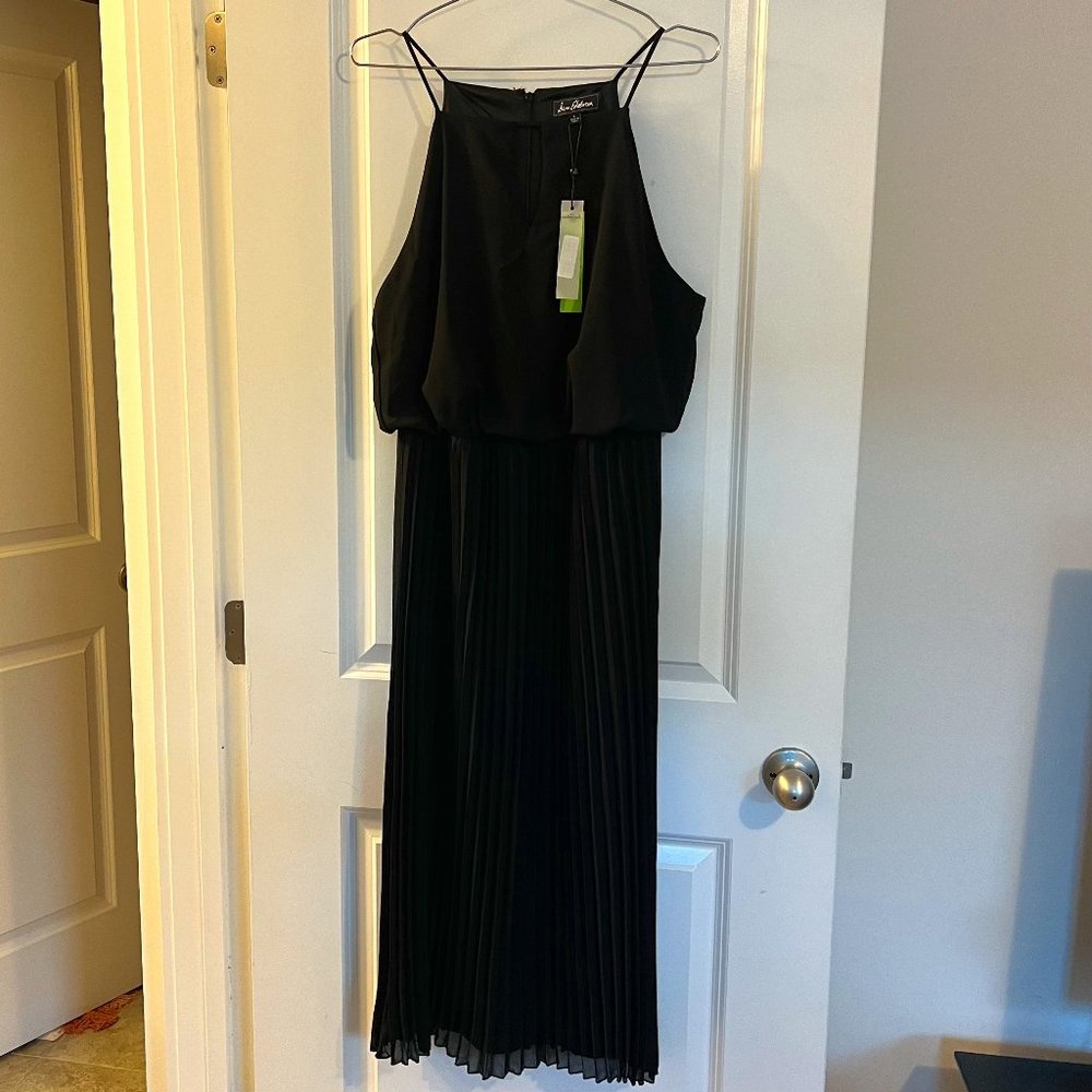 Sam Edelman Pleated Midi Dress - Black - Size L {NWT}
